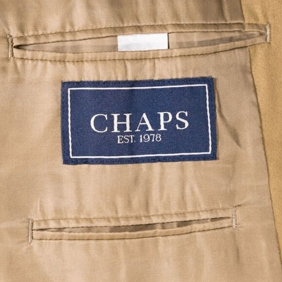 Chaps Ralph Lauren Mens Blazer Beige Faux Suede 2 Button Jacket Sport Coat 46R - Picture 3 of 9